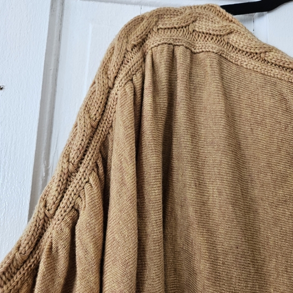 Kye Mi Wool Blend Mustard 3/4 Dolman Butterfly Sleeve Knit Sweater Women's S NWT - Picture 4 of 7